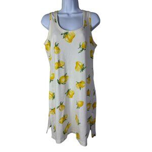 Tommy Hilfiger Lemon Print Sleeveless Cotton Blend Tank Dress Size Large Novelty